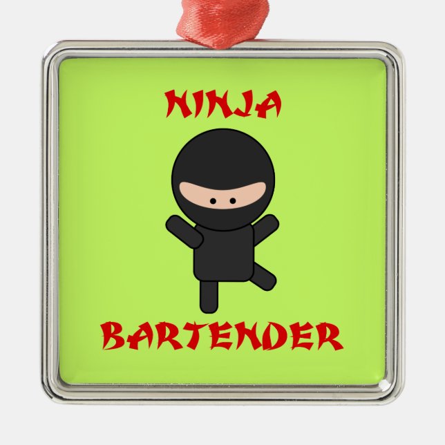 Ornement Métallique Barman de Ninja (Devant)