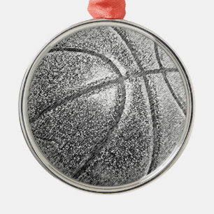 Ornement Métallique Basket-ball avec effet crayon