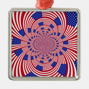 Ornement Métallique Beau drapeau américain Extraordinaire Kaleidoscope
