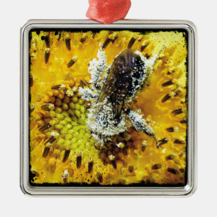 Ornement Métallique Bee miel et tournesol