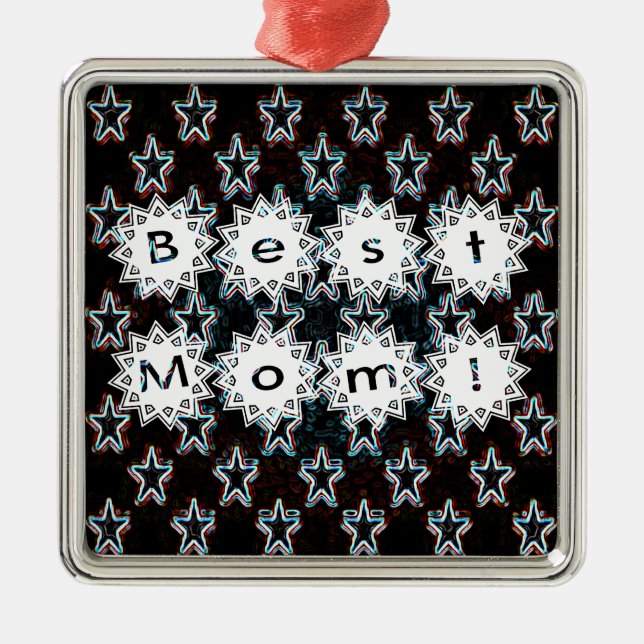 Ornement Métallique Best Mom Stars in Neon Ornament (Devant)