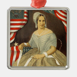 Ornement Métallique Betsy Ross Premier drapeau américain Vintage Port