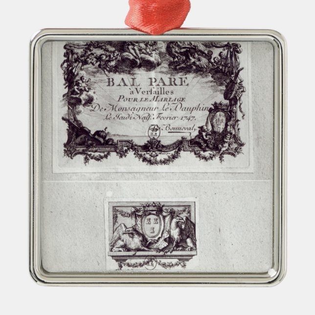 Ornement Métallique Billet d'entrée pour la boule à Versailles (Devant)