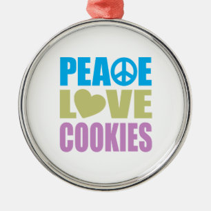 Ornement Métallique Biscuits d'amour de paix