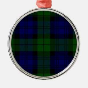 Ornement Métallique Black Watch Tartan Blue Green Plaid