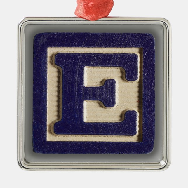 Ornement Métallique Bloc E de jouet d'alphabet (Devant)