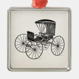Ornement Métallique Boguet antique hippomobile de chariot vintage de