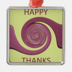 Ornement Métallique Bon thanksgiving Golden Jaune tourbillon design.pn