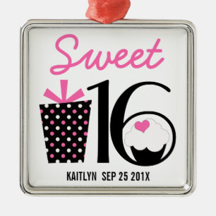 Ornement Métallique Bonbon souvenir personnalisé 16 par anniversaires