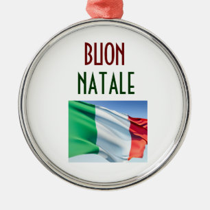 ORNEMENT MÉTALLIQUE BOUTON NATALE ITALIAN FLAG CHRISTMAS ORNAMNAMNAMNA