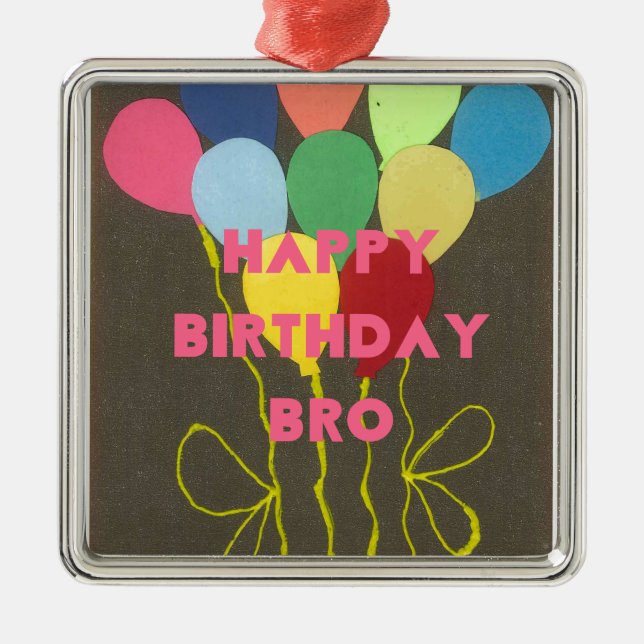 Ornement Métallique Bro Art d'anniversaire heureux (Devant)