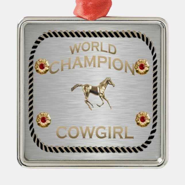 Ornement Métallique Cadeaux de la championne du monde (Devant)