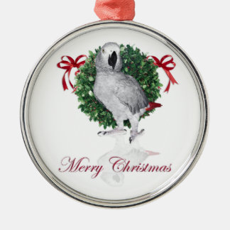 Ornement Métallique Cadeaux de perroquet de gris africain