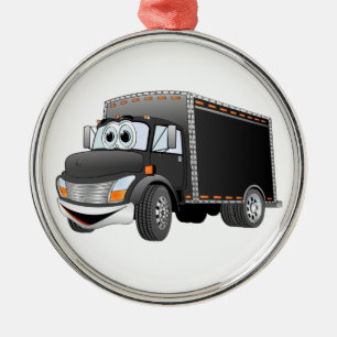 Ornement Métallique Camion de livraison Carton noir