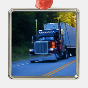 Ornement Métallique Camions, Big Rig Cargo Truck Art