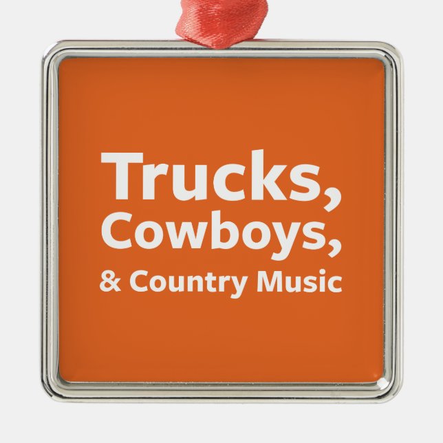 Ornement Métallique Camions, cowboys et musique country (Devant)