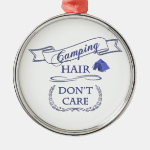 Ornement Métallique Camping Cheveux s'en fiche