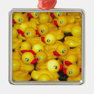 Ornement Métallique Canards en caoutchouc jaune mignons