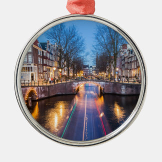 Ornement Métallique Canaux d'Amsterdam la nuit