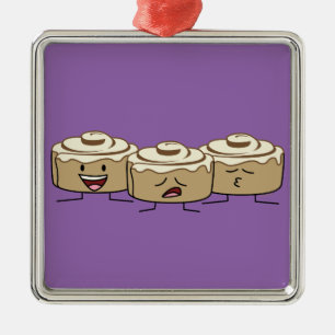 Ornement Métallique Cannelle de sourire mignonne heureuse Rolls