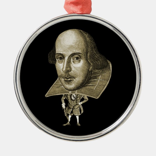 Ornement Métallique Caricature de Shakespeare (Devant)
