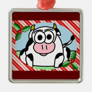 Ornement Métallique Carla Cow Christmas Ornament