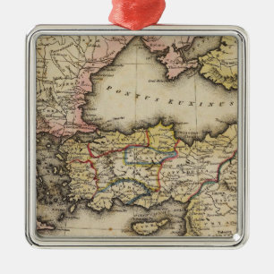 Ornement Métallique Carte d'atlas de Moyen-Orient