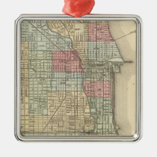 Ornement Métallique Carte de Chicago par Mitchell