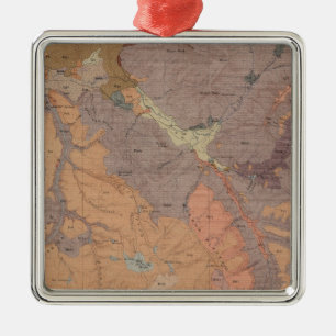 Ornement Métallique Carte de géologie, pièce nationale de Yellowston