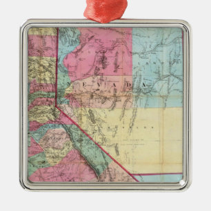 Ornement Métallique Carte de la Californie, Nevada