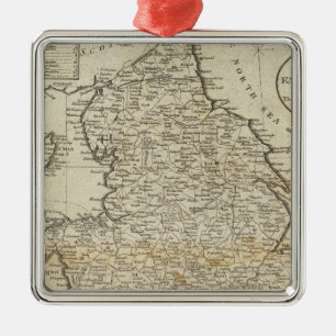 Ornement Métallique Carte de l'Angleterre et du Pays de Galles