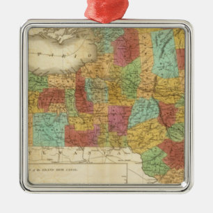 Ornement Métallique Carte de l'état de New York