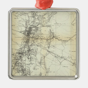 Ornement Métallique Carte d'ensemble de secteur de Washoe