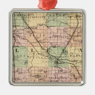 Ornement Métallique Carte du comté d'Allegan, Michigan