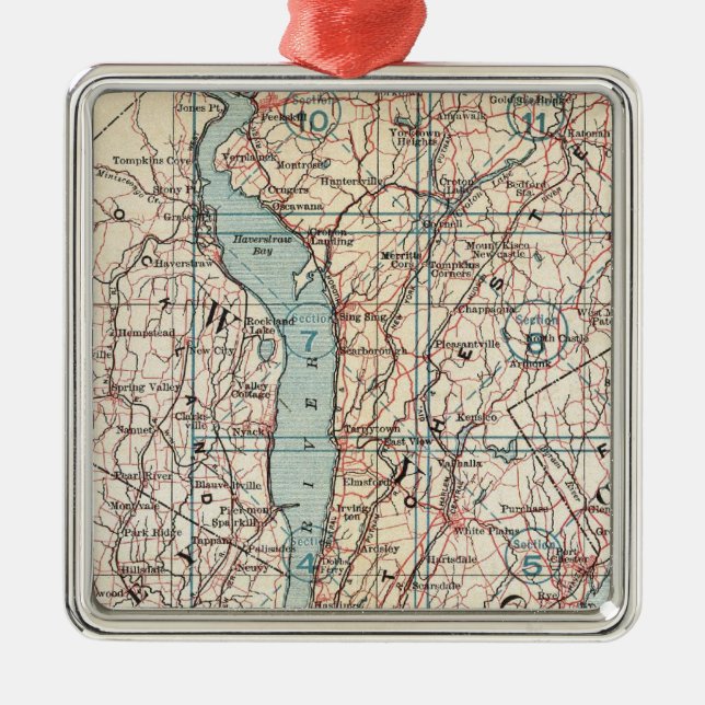 Ornement Métallique Carte du comté de Westchester, New York (Devant)