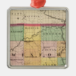 Ornement Métallique Carte du comté de Wexford, Michigan