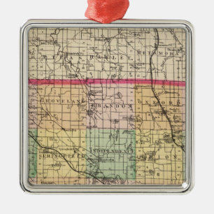 Ornement Métallique Carte du comté d'Oakland, Michigan