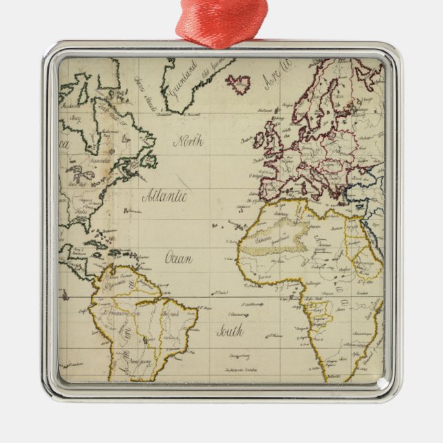 Ornement Métallique Carte du monde (Devant)