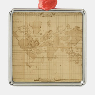 Ornement Métallique Carte du monde
