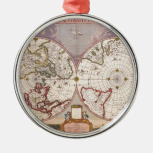 Ornement Métallique Carte du monde antique