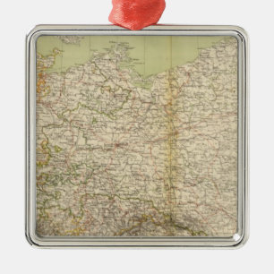 Ornement Métallique Carte du nord d'atlas de l'Allemagne
