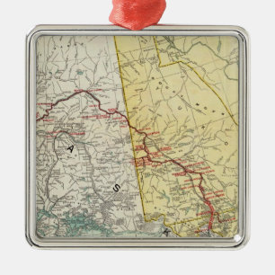 Ornement Métallique Carte du passage et l'itinéraire et les connexion