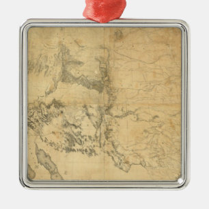 Ornement Métallique Carte du territoire des Etats-Unis