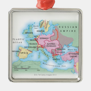 Ornement Métallique Carte illustrée de l'Europe