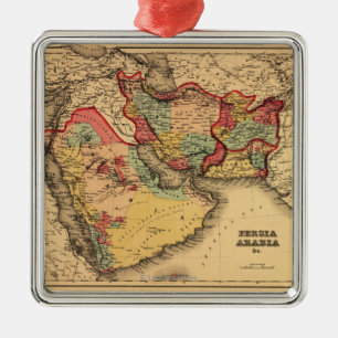 Ornement Métallique Carte panoramique de Moyen-Orient "Perse Arabie "