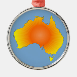 Ornement Métallique Carte Sunny Australie