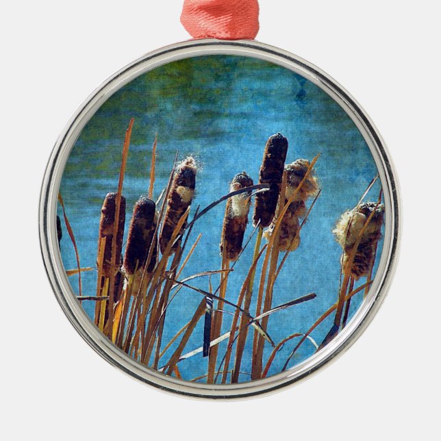 Ornement Métallique Cattails sur l'étang (Devant)