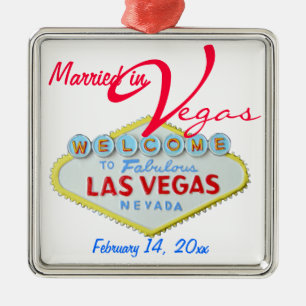 Ornement Métallique Célébration de mariage de Las Vegas Nevada