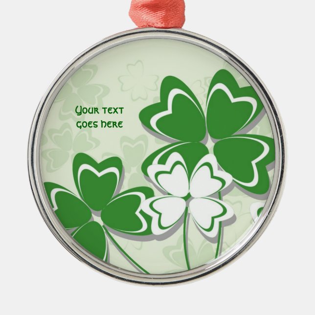Ornement Métallique Chance chanceuse shamrock irlandais St. Patricks D (Devant)