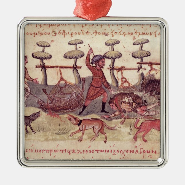 Ornement Métallique Chasse avec des filets (Devant)